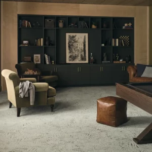 Carpet in a multi-purpose library and game room | Carpet House Flooring Center